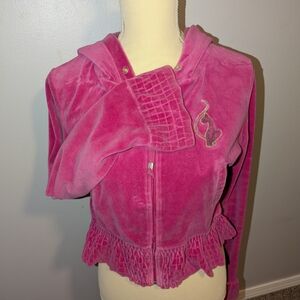 Vintage Baby Phat Pink Velour Zip-Up Hoodie